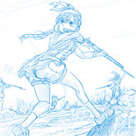 bodily_fluids charging commentary danbooru-safebooru female firearm gun hat headwear high_resolution highres kageng legwear long_hair military military_uniform monochrome multiple_females multiple_girls musket open_mouth original pants safe shouting sketch skirt soldier sword tears uniform war weapon // 2048x2048 // 4.0MB