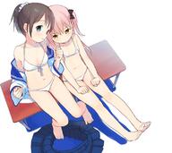 2d_art 2girls asymmetrical_hair barefoot bench bikini blue_eyes bow breast_envy breasts brown_hair child clothing danbooru feet female filtered flat_chest from_above front-tie_bikini front-tie_top gelbooru hair_bow hair_ornament hair_scrunchie hair_tie inou_saya loli lolibooru lolibooru.moe long_hair mature micro_bikini microbikini multiple_females multiple_girls nakadai_mana navel nhygv off-shoulder off_shoulder open_clothes open_shirt original pettanko pink_hair pixiv_34779933 pleated_skirt ponytail questionable safe sailor_uniform sankaku_channel school_uniform schoolgirl_uniform scrunchie sekiya_asami serafuku shirt short_hair side_ponytail sitting skirt skirt_removed small_breasts stomach swimsuit swimwear tagme tied_hair toes undressing uniform viewed_from_above white_bikini white_swimsuit yellow_eyes young 無題 // 800x711 // 368.1KB
