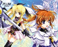 10s 2girls bardiche black_legwear blonde_hair blue_eyes brown_hair fate_testarossa female gloves hair_ribbon kanna kanna_(plum) legwear long_hair lyrical_nanoha magic_circle mahou_shoujo_lyrical_nanoha mahou_shoujo_lyrical_nanoha_the_movie_1st multiple_females multiple_girls open_mouth purple_eyes red_eyes ribbon safe skirt smile sweater takamachi_nanoha thigh-highs thighhighs tied_hair turtleneck twintails yande.re zettai_ryouiki // 1024x832 // 915.6KB