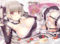 animal anthropomorphism anthropomorphization azur_lane beverage blush cake camel_toe cameltoe cat drink feline flowers food formidable_(azur_lane) fruit fujima_takuya garter_belt goth-loli gothic_lolita gray_hair grey_hair konachan.com legwear lolita_fashion long_hair mammal panties questionable red_eyes rose stockings strawberry tied_hair twintails underwear waifu2x watermark // 1280x943 // 1.4MB