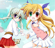 (_chris_) 10s 2girls asteion bad_id bad_pixiv_id blonde_hair blue_eyes blush copyright_name duo einhart_stratos female flipper gray_hair green_eyes green_hair hair_ribbon heterochromia long_hair long_sleeves lyrical_nanoha mahou_shoujo_lyrical_nanoha mahou_shoujo_lyrical_nanoha_vivid mature multiple_females multiple_girls open_mouth purple_eyes red_eyes ribbon sacred_heart safe sensitive skirt star star_(symbol) takamachi_vivio thigh-highs thighhighs tied_hair twintails two_girls two_side_up vivio // 790x690 // 288.1KB