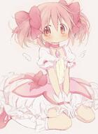 1girl absurdres bent_knees blush boors bow bubble_skirt clothing eyebrows_visible_through_hair eyes_visible_through_hair female full_body hair_ornament hair_ribbon high_resolution highres hitode kaname_madoka legwear lolibooru magical_girl mahou_shoujo_madoka_magica neck_ribbon pink_background pink_eyes pink_hair red_bow red_footwear red_neckwear red_ribbon ribbon s safe sankaku short_twin_tails short_twintails sitting skirt solo soul_gem tareme tied_hair twin_tails twintails very_high_resolution wariza white_legwear wings // 2987x4096 // 909.4KB