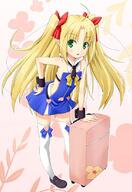 1_female 1girl astarotte_ygvar bare_shoulders blonde_hair blush bow child clothing_cutout commentary_request detached_collar ears female green_eyes hair_bow hand_on_hip hip_focus hips lolibooru lolibooru.moe long_hair lotte_no_omocha! luggage mature navel navel_cutout open_mouth photoshop_(medium) pointy_ears rolling_suitcase safe sensitive solo stomach thigh-highs thighhighs tied_hair twin_tails twintails white_legwear white_thighhighs wrist_cuffs yoruda young // 568x828 // 166.1KB