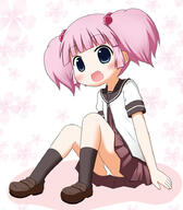 1_female 1girl aoba_(kona) bad_id bad_pixiv_id blue_eyes female nanamori_school_uniform pink_hair safe school_uniform schoolgirl_uniform serafuku short_hair solo uniform yoshikawa_chinatsu yuru_yuri // 800x912 // 155.4KB