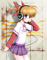 10s 1_female 1girl bad_id bad_pixiv_id blush bow brown_hair clothing female flipper hair_bow headphones loli lyrical_nanoha mahou_shoujo_lyrical_nanoha mahou_shoujo_lyrical_nanoha_the_movie_1st mature purple_eyes safe sensitive short_twintails skirt solo takamachi_nanoha tied_hair twintails young // 680x868 // 246.8KB