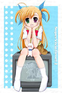 10s 1girl ahoge bad_id bad_pixiv_id blonde_hair child female female_focus flipper footwear full_body hair_ribbon heterochromia lolibooru lolibooru.moe long_hair lyrical_nanoha mahou_shoujo_lyrical_nanoha mahou_shoujo_lyrical_nanoha_vivid ribbon sacred_heart school_uniform skirt socks solo st._hilde_academy_of_magic_uniform sweater sweater_vest television uniform vivio young // 516x766 // 243.6KB