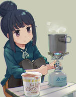 1_female 1girl < bangs black_legwear black_pantyhose blue_fire blue_sweater blush closed_mouth commentary_request cup_ramen drawstring eyebrows eyebrows_visible_through_hair female fire gelbooru grey_background hair_bun high_resolution highres hood hood_down hooded_sweater hoodie legs_together legwear_under_shorts looking_away minawa miniskirt orange_skirt pantyhose portable_stove pot purple_eyes ramen ribbon safe sensitive shima_rin short_hair shorts sidelocks simple_background single_hair_bun skirt solo squatting steam sweater violet_eyes white_ribbon yuru_camp yurucamp // 1440x1828 // 829.9KB