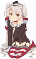 10s 1_female 1girl absurd_resolution absurdres amatsukaze_(kancolle) amatsukaze_(kantai_collection) arm_support bad_anatomy bikini black_panties black_underwear blush brown_dress brown_eyes choker collarbone dress female footwear garter_straps gloves hair_tubes hand_in_hair hand_in_own_hair headgear high_resolution highres kantai_collection lifebuoy long_hair looking_at_viewer mature neckerchief panties pov red_footwear red_legwear red_shoes safe sailor_collar sailor_dress shimohasira shoes short_dress silver_hair simple_background single_glove sitting solo swimsuit thigh-highs thighhighs two_side_up underwear wariza white_background white_gloves windsock // 2535x4092 // 5.1MB