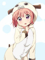 1_female 1girl akaza_akari animal_costume blush costume dog_costume double_bun female mature nightwear open_mouth pajamas pink_hair purple_eyes red_hair redhead s safe sankaku short_hair solo tata_(tataice) violet_eyes yuri_yuri yuru_yuri // 749x1000 // 412.4KB