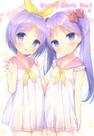 1 2girls bare_arms bare_shoulders blush bow closed_mouth commentary_request cowboy_shot danbooru-safebooru dated dress explicit explicit_content female hair_bow hair_ornament hair_ribbon hair_tie hand_up happy_birthday head_tilt high_resolution highres hiiragi_kagami hiiragi_kagami+hiiragi_tsukasa hiiragi_tsukasa long_hair looking_at_viewer lucky_star multiple_females multiple_girls neckerchief nsfw parted_lips pennant pink_sailor_collar pixiv_7367 pixiv_75606927 pov purple_eyes purple_hair ranranruu red_bow red_bow_ornament ribbon safe safebooru sailor_collar sailor_dress sensitive shirt siblings simple_background sisters sleeveless sleeveless_dress sleeveless_outfit smile star star_(symbol) string_of_flags tied_hair twins twintails usashiro_mani violet_eyes white_background white_dress yellow_neckerchief yellow_neckwear yellow_ribbon うさ城まに かがみ つかかが つかさ らき☆すた らき☆すた1000users入り セーラーワンピ 女の子 柊かがみ 柊つかさ 柊姉妹誕生日おめでとうリンク 誕生日 // 1037x1500 // 853.0KB