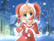 1600×1200_wallpaper ahoge brown_hair cardcaptor_sakura christmas christmas_outfit costume doll fanart female flipper green_eyes kinomoto_sakura ratio short_hair snow solo stuffed_bear stuffed_toy wallpaper wallpaper_4_3 winter // 1600x1200 // 646.0KB