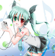 1_female 1girl alternate_color aqua_hair bad_id bad_pixiv_id bare_shoulders blush bows_(fashion) cosplay exposed_shoulders fanart fanart_from_pixiv fang female flipper green_eyes hair_bow hair_ribbon hatsune_miku hatsune_miku_(cosplay) headphones heterochromia koss long_hair looking_at_camera lyrical_nanoha mahou_shoujo_lyrical_nanoha mahou_shoujo_lyrical_nanoha_vivid mature media_player miniskirt mp3_player music music_note music_player musical_note nail_polish necktie open_mouth pixiv pleated_skirt red_eyes ribbon safe sensitive shinkansen_henkei_robo_shinkalion shirt skirt sleeveless sleeveless_shirt solo sony takamachi_vivio tattoo teal_hair thigh-highs thigh_highs thighhighs tie tied_hair twin_tails twintails very_long_hair vivio vocaloid vocaloid_(cosplay) walkman // 750x756 // 210.9KB