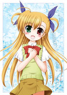 10s 1_female 1girl bad_id bad_pixiv_id blonde_hair blush bows_(fashion) fanart female flipper green_eyes hair_ribbon heterochromia long_hair lyrical_nanoha mahou_shoujo_lyrical_nanoha mahou_shoujo_lyrical_nanoha_vivid mature open_mouth pixiv red_eyes ribbon safe school_uniform sensitive short_sleeves simple_background skirt solo sweater sweater_vest takamachi twin_tails two_side_up uniform vivid vivio // 680x957 // 309.6KB