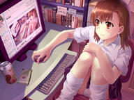 1_female 1girl 43_aspect_ratio animal at_computer beverage blush book bookshelf brown_eyes brown_hair cellphone commentary computer computer_keyboard computer_mouse denhijou_niki drink english english_text female flip_phone flower fractal fractile gekota girl hair_flower hair_ornament hairpin high_resolution highres indoors inside j.c._staff keyboard_(computer) knee_highs kneehighs konachan.com leg_warmers light_erotic lingerie loose_socks male mammal mature misaka_mikoto misakamitoko0903 monitor mouse mouse_(computer) panchira panchira_(sitting) panties pantsu pantyshot pantyshot_(sitting) pantyshot_sitting paradox phone photoshop_(medium) picture_in_picture pixiv pixiv+toaru_kagaku_no_railgun+toaru_majutsu_no_index pixiv_22348298 profanity questionable raildex recursion recursive rodent room safe sankaku_channel school_uniform seifuku shirai_kuroko short_hair sitting skirt socks solo text to_aru_kagaku_no_railgun to_aru_majutsu_no_index toaru_kagaku_no_railgun toaru_majutsu_no_index truth underwear uniform upskirt wallpaper white_legwear white_socks いちごおでん とある100users入り とある科学の超電磁砲 とある魔術の禁書目録 ぱんつ パンチラ 入れ子 御坂美琴 無限ループ 自分撮り 電磁砲二期 電磁砲二期@お仕事募集中 電磁砲二期_(3193378) // 2000x1500 // 1.5MB