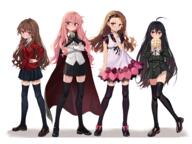 1 43_aspect_ratio 4_females 4girls ahoge aisaka_taiga black_footwear black_hair black_legwear black_skirt blazer blush bolo_tie bow bowtie bread brown_eyes brown_footwear brown_hair cape closed_mouth commentary_request crossed_arms crossover dress dress_shirt female finger_to_mouth flat_chest food footwear frown full_body general gradient_hair green_skirt group hand_on_hip high_resolution highres holding holding_food holding_object idolmaster idolmaster_(classic) jacket kpskf2684 kugimiya_rie llluicent loafers long_hair looking_at_viewer louise louise_francoise_le_blanc_de_la_valliere louise_françoise_le_blanc_de_la_vallière luicent mary_janes melon_bread minase_iori miniskirt multicolored_hair multicoloured_hair multiple_crossover multiple_females multiple_girls oohashi_high_school_uniform pentacle pentagram pettanko pink_eyes pink_hair pixiv_id_4742132 pleated_skirt point_of_view purple_eyes quartet questionable red_jacket riding_crop safe sailor_collar school_uniform schoolgirl_uniform seifuku seiyuu_connection sensitive serafuku shakugan_no_shana shana shirt shoes simple_background skirt skirt_lift slip-on_shoes standing tagme the_idolm@ster thigh-highs thighhighs thighs toradora! trait_connection uniform very_long_hair violet_eyes voice_actor_connection wand white_background white_shirt zero_no_tsukaima zettai_ryouiki くぎゅう とらドラ! るいせんと るいせんと＠立体化の仕事募集中 アイドルマスター シャナ ゼロの使い魔 ルイズ・フランソワーズ・ル・ブラン・ド・ラ・ヴァリエール 水瀬伊織 逢坂大河 釘宮理恵 釘宮病 // 1699x1273 // 1.4MB