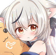 1girl animal_ear_fluff animal_ears araki495 bare_shoulders black_dress black_hair blue_archive blush brown_eyes dress general grey_hair hair_between_eyes kokona_(blue_archive) long_hair looking_at_viewer multicolored_hair off_shoulder pout simple_background sleeveless sleeveless_dress solo streaked_hair t white_background // 761x751 // 639.1KB