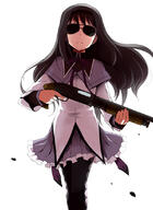 youkan-hh.sakura.ne.jp20120212.jpg 10s 1_female 1girl akemi_homura aviators backlighting black_hair eyewear female firearm glasses grey_skirt gun hairband long_hair madoka_magica magical_girl mahou_shoujo_madoka_magica mature megane pantyhose puella_magi_madoka_magica rifle safe sankaku_channel serious shotgun simple_background skirt solo sunglasses terminator terminator_(series) the_terminator trigger_discipline walking weapon white_background youkan // 600x825 // 132.3KB