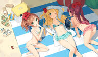 3_females 3girls absurd_resolution absurdres all_fours aqua_bikini aqua_swimsuit arm_support ass assisted_exposure barefoot beach beach_towel bikini blonde_hair blush bow bow_bikini breasts brown_hair cooler crab crustacean day fan feet female flat_chest flower food footwear frilled_bikini frills green_bikini green_eyes hair_flower hair_ornament hair_tie hand_fan hazuki_watora hibiscus high_resolution highres ice_pop jacket kani_biimu lolibooru long_hair looking_at_viewer lying mature minazuki_sarami multiple_females multiple_girls navel on_back one_eye_closed original paper_fan peko peko_(luminocity) pettanko photoshop_(medium) pink_bikini pink_swimsuit polka_dot_bikini ponytail popsicle pov purple_eyes q red_hair redhead safe sandals sandals_removed sankaku scan seashell sensitive shell shimotsuki_potofu side-tie_bikini side-tie_bikini_bottom sideboob sitting small_breasts stomach swimsuit swimwear tied_hair tongue tongue_out towel twin_tails twintails two_side_up under_boob underboob untied untied_bikini very_high_resolution violet_eyes white_bikini white_swimsuit // 4830x2802 // 4.0MB