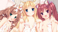 3girls ahoge animal_ears blonde_hair blue_eyes blush breasts brown_hair cat_ears chestnut_mouth cleavage collarbone d ears fang fangs female frills green_eyes hair_clip hair_ornament hair_ribbon hairclip hazuki_watora kemonomimi_mode lingerie loli lolibooru lolibooru.moe long_hair looking_at_viewer male minazuki_sarami multiple_females multiple_girls nekomimi no_bra o open_clothes open_mouth open_shirt original paw_pose peco peko pillow polka_dot pov purple_eyes questionable red_eyes red_hair ribbon shimotsuki_potofu shirt smile tied_hair twin_tails twintails two_side_up upper_body vertical_stripes wallpaper yande.re young // 1280x720 // 252.5KB