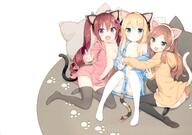 20160101 animal_ears ass blonde_hair blue_eyes brown_hair cat_ears catgirl catperson ears fang fangs female garrison_cap green_eyes hazuki_watora hoodie kani_biimu konachan.com legwear loli long_hair minazuki_sarami naked_shirt no_bra no_panties nopan open_shirt original peko purple_eyes questionable questionableplus red_hair scan shimotsuki_potofu shirt stockings tail thigh-highs thighhighs tied_hair twintails young // 3500x2466 // 6.4MB