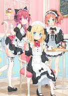 2021年冬コミ新刊です！ 2d_art 3girls 7 ahoge animal_ears anime anime_girls apron artwork ass bangs black_bow black_bowtie black_dress black_footwear blonde_hair blue_eyes blush bow bowtie breasts brown_hair c99 cat_ears cat_girl cat_tail chair closed_mouth d digital_art dot_nose dress eyebrows_visible_through_hair fake_animal_ears fake_tail fan_art food foot_out_of_frame frilled_dress frilled_legwear frills green_eyes hair_between_eyes hair_ribbon hazuki_watora headdress high_ponytail highres holding holding_plate indoors kani_biimu ketchup licking_lips lolibooru long_hair looking_at_viewer low_twintails luminocity maid maid_apron maid_headdress maid_outfit minazuki_sarami multicolored_clothes multicolored_dress multicoloured_clothes multicoloured_dress multiple_girls on_chair open_mouth orange_hair original original_characters pink_bow pink_bowtie pink_hair pixiv_3439325 pixiv_95109129 plate ponytail purple_eyes purple_ribbon red_hair ribbon ringlets safe sensitive shimotsuki_potofu sidelocks sitting small_breasts smile standing standing_on_one_leg striped sweets table tail thigh-highs thighhighs tongue tongue_out twin_tails twintails two_side_up violet_eyes white_dress white_legwear かにビーム スカートの中から尻尾 スクール水着 ヒナアコ ブルーアーカイブ ブルーアーカイブ5000users入り ポトフちゃん 天雨アコ 尻神様 空崎ヒナ // 991x1400 // 822.9KB