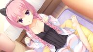 169_aspect_ratio 409904_game_cg_collection,_sirsirsir123 animal_ears barefoot bed blush braid braids cat_ears catgirl catperson ears feet female flat_chest game_cg headband high_resolution jacket legwear long_hair luscious.net mitsukasa_ayase muririn nekomimi nightwear pajama pajamas pants pillow pink_hair purple_eyes riddle_joker safe sirsirsir123 tied_hair twintails wallpaper yande.re young yuzu-soft yuzusoft // 1920x1080 // 2.0MB