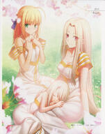 10s 2012 3girls absurdres ahoge albino art artoria_pendragon artoria_pendragon_(all) artoria_pendragon_(fate) blonde_hair breasts cherry_blossom cherry_blossoms child cleavage cosplay dress fate fategrand_order fatekaleid fatestay_night fatezero fate_(series) fate_stay_night fate_zero female female_child female_focus flower gradient gradient_background green_eyes hair_ornament hair_ribbon highres hizamakura illyasviel_von_einzbern irisviel_von_einzbern irisviel_von_einzbern_(angel's_song) irisviel_von_einzbern_(angel's_song)_(cosplay) irisviel_von_einzbern_(cosplay) lap_pillow long_hair looking_at_viewer mature medium_breasts multiple_females multiple_girls official_art outdoors outside photoshop_(medium) pov red_eyes ribbon saber saber_(fatestay_night) safe scan sensitive shy simple_background sitting sleeping small_breasts smile takeuchi_takashi very_long_hair white_hair young // 4082x5197 // 6.7MB