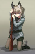 182552 1_female 1girl 896 animal_ears bee_(deadflow) belt bike_shorts black_belt black_footwear black_necktie black_pantyhose black_shirt black_shorts bolt_action boots collared_shirt commentary_request danbooru deadflow ears fang fangs female firearm footwear fox_ears grey_background grey_hair grey_jacket gun hair_tie holding holding_gun holding_weapon jacket kneeling long_hair long_sleeves military military_uniform mosin-nagant mosin_nagant necktie noconol open_mouth original pantyhose pixiv_182552 pixiv_50479727 ponytail rifle s safe sankaku sankaku_channel sensitive shadow shirt shorts simple_background solo tail tied_hair uniform weapon wolf_ears wolf_girl wolf_tail б おきつね カルカノ 小銃 狐耳 // 774x1191 // 149.1KB