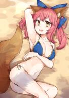 1_female 1girl animal_ear_fluff animal_ears armpits beach bikini blue_bikini blush breasts commentary_request danbooru ears fate fateextra fategrand_order fate_(series) fate_grand_order female fox_ears from_above highres kitsunemimi large_breasts long_hair looking_at_viewer navel open_mouth pink_hair pov safe sankaku_channel side-tie_bikini solo stomach swimsuit swimwear tamamo_(fate)_(all) tamamo_no_mae_(fate) tamamo_no_mae_(swimsuit_lancer) tamamo_no_mae_(swimsuit_lancer)_(fate) viewed_from_above yellow_eyes yoruran // 1239x1753 // 1.8MB