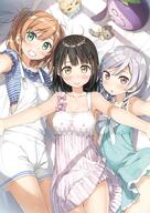 3girls absurd_resolution absurdres amatsuki_mashiro art bad_id bad_twitter_id bangs bed_sheet black_hair blush breasts brown_eyes cleavage clothes_lift dress female from_above green_eyes grey_hair grin group hanasaka_yui high_resolution highres inactive_account kantoku light_brown_eyes looking_at_viewer multiple_females multiple_girls nanahashi_minori nsfw official_art one_room orange_hair outstretched_arms overalls pov questionable s safe sankaku sankaku_channel sensitive silver_hair skirt skirt_lift smile stuffed_animal stuffed_cat stuffed_toy summer_dress sundress trio very_high_resolution viewed_from_above yande.re yellow_eyes – // 2896x4096 // 1.4MB