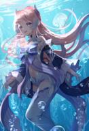 3 bows_(fashion) bubble collar_(clothes) crystal dress fanart fanart_from female gemstone genshin_impact gloves highlights horns jellyfish jewelry long_hair midriff nasii navel pink_hair pixiv pixiv_32843075 sangonomiya_kokomi solo sunbeam thigh_highs underwater user_xtsy2537 water water_bubbles white_gloves white_handwear white_legwear まとめ フォカロルス フリーナ 原神 原神5000users入り 水中 珊瑚宮心海 綺良々 蛍(原神) // 1394x2047 // 4.0MB