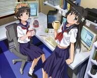 2girls art collarbone female female_focus full_body high_resolution highres looking_at_viewer mature multiple_females multiple_girls official_art pov raildex safe saten_ruiko school_uniform skirt to_aru_kagaku_no_railgun to_aru_majutsu_no_index toaru_kagaku_no_railgun toaru_majutsu_no_index uiharu_kazari uniform // 2560x2048 // 941.6KB