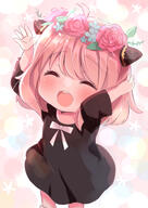 ^_^ anya_forger eyes_closed female flower hair_flower hair_ornament head_wreath high_resolution juvenile little_girl medium_hair pink_hair pixiv pixiv_id_3349884 safe smile solo spy_x_family very_high_resolution // 2894x4093 // 3.6MB