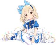 alice_in_wonderland blonde_hair bow brown_eyes cara_corn caracorn cosplay dress female futaba_anzu headband idolmaster idolmaster_cinderella_girls loli lolita_fashion long_hair pixiv_56734226 pixiv_6326903 safe thigh-highs thighhighs young アイドルマスターシンデレラガールズ アイマス1000users入り アリス アリスな杏ちゃん 双葉杏 // 1320x1056 // 582.5KB