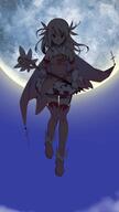 1girl boots cape dark dress elbow_gloves fatekaleid_liner_prisma_illya fate_(series) fate_kaleid_liner_prisma_illya flying full_moon general gloves highres illyasviel_von_einzbern long_hair magical_ruby moon night night_sky parody pei_iriya pink_cape pink_dress pink_footwear prisma_illya sky thigh-highs thigh_boots thighhighs white_gloves white_hair // 1152x2048 // 178.3KB