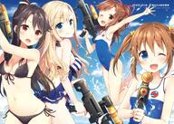 10s 4_females 4girls ;d bikini black_bikini black_hair black_ribbon black_swimsuit blonde blonde_hair blue_eyes blue_one-piece_swimsuit blue_swimsuit blush braid breasts brown_eyes brown_hair clavicle cleavage closed_mouth collarbone copyright_name covered_navel digital_version female firearm groin group gun hai-furi hair_ornament hair_ribbon hairpin happy head_tilt high_school_fleet holding irizaki_mei jewelry long_hair looking_at_viewer masuishi_kinoto mature misaki_akeno multiple_females multiple_girls munetani_mashiro navel one-piece_swimsuit one_eye_closed open_mouth outdoors outside outstretched_arm ponytail pov questionable red_ribbon ribbon safe school_swimsuit sensitive shima_(shima_je) sky small small_breasts smile sparkle stomach striped striped_clothes striped_one-piece_swimsuit striped_swimsuit sukumizu swimsuit swimsuits swimwear tank_suit tied_hair twintails very_long_hair water water_gun weapon wet white_ribbon wilhelmina_braunschweig_ingelner_friedeburg wilhelmina_braunschweig_ingenohl_friedeburg wink yellow_ribbon // 2248x1600 // 1.3MB