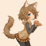 1_female animal_ears animal_tail blue_eyes blush cat_day cat_ears cat_tail dennou-usagi dennou_usagi ears eating female food looking_at_viewer mature messy_hair original original_1000_users_bookmark original_character pantyhose pixiv_33777222 pleated_skirt pov safe short_hair simple_background skirt solo sweater tail taiyaki wagashi でんのー スカートの中から尻尾 タイツ ラパーマ 猫の日 // 800x800 // 583.5KB