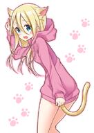 1_female 1girl animal_ears animal_tail arm_up bangs blonde_hair blue_eyes blush cat_day cat_ears cat_girl cat_tail catgirl catperson clothes_tug commentary_request drawstring ears eyebrows eyebrows_visible_through_hair female hair_between_eyes hood hood_down hoodie long_hair long_sleeves masuishi_kinoto mature one_arm_up open_mouth original original_character outline pink_hoodie pink_outline pixiv_2573035 pixiv_41805073 safe shima_je simple_background sleeves_past_wrists solo tail white_background きのと にゃんにゃんにゃんの日 オリジナル パーカー 女の子 桝石きのと 桝石きのとサンクリa11a 桝石きのと◆二日目a-09a 猫の日 金髪 // 800x1129 // 432.3KB