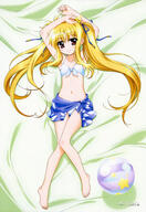 00s 10s 1_female 1girl absurdres armpits art barefoot bikini blonde_hair blue_sarong fate_testarossa feet female flat_chest front-tie_top hair_tie loli long_hair lyrical_nanoha mahou_shoujo_lyrical_nanoha mahou_shoujo_lyrical_nanoha_the_movie_1st navel official_art okuda_yasuhiro print_sarong questionable red_eyes safe sarong solo stomach swimsuit swimsuits swimwear tied_hair toes twin_tails twintails very_long_hair white_bikini white_swimsuit young // 6074x8803 // 3.4MB