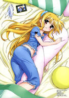 10s 1_female 1girl art bed bed_sheet blonde_hair blush body_pillow dakimakura_(object) fate_testarossa female highres long_hair lying lyrical_nanoha mahou_shoujo_lyrical_nanoha mahou_shoujo_lyrical_nanoha_&_nanoha_a's mahou_shoujo_lyrical_nanoha_the_movie_1st mature megami megami_magazine nightwear non-web_source official_art okuda_yasuhiro on_side pajamas photo_(object) pillow ponytail red_eyes safe sensitive solo takamachi_nanoha tied_hair very_long_hair yasuhiro_okuda // 2859x4049 // 2.5MB