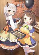 2_females 2girls apron baking baking_sheet bangs black_skirt blue_capelet blue_legwear blue_skirt blush boots bow bowl breasts brown_eyes brown_footwear brown_hair camieux capelet commentary_request cookie counter d doraf draph draph_race_(granblue_fantasy) dress eyebrows eyebrows_visible_through_hair female food footwear frying_pan granblue_fantasy hair_bobbles hair_ornament heart holding holding_bowl holding_object horns indoors kitchen kitchen_knife knife ladle large_breasts layered_dress layered_skirt legwear long_hair long_sleeves looking_at_viewer looking_to_the_side masuishi_kinoto mature mixing_bowl multicolored multicolored_clothes multicolored_dress multiple_females multiple_girls nose_blush open-mouth_smile open_mouth oven_mitts pantyhose pixiv_2573035 pixiv_55288629 plaid pov safe sensitive shima_je shirt shoes silver_hair skirt smile spatula stading standing standing_on_one_leg stirring thigh-highs thighhighs tile_wall tiles tray unmoving_pattern wavy_mouth white_legwear white_shirt wide_sleeves wooden_floor yaia_(granblue_fantasy) yellow_apron yellow_bow クムユ グラブル1000users入り グランブルーファンタジー ハッピーバレンタイン！ ヤイア 桝石きのと 桝石きのとサンクリa11a 桝石きのと◆二日目a-09a // 800x1119 // 281.4KB