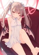 1_female 1girl 2 2d 4 angel233@ arm_support bangs bare_arms bare_knees bare_legs bare_shoulders bare_thighs barefoot bat_wings bent_knees blouse blush bow breasts brown_eyes brown_hair closed_mouth commentary commentary_request demon demon_girl dress exposed_shoulders eyebrows eyebrows_visible_through_hair feet female female_focus female_only female_solo grey_hair hair_between_eyes hair_bow hair_ornament hair_ribbon hair_tie imágenes knee_up knees leaning legs lingerie long_hair looking_at_viewer neck_ribbon negligee nightwear on_couch original original_10000_users_bookmark original_character pink_eyes pink_wings pixiv_25760573 point_of_view pov r-18 red_eyes ribbon rurudo rurudot s safe sensitive shirt short_dress sidelocks sitting sitting_on_couch sleeveless sleeveless_dress sleeveless_outfit small_breasts smile solo solo_female striped striped_pattern sundress thighs tied_hair toes twintails twitter_username user_jcws5783 very_long_hair white_blouse white_dress white_neckwear white_ribbon white_shirt wings young_female オリジナル オリジナル30000users入り オリジナル50000users入り ツインテール ネグリジェ 女の子 悪魔 悪魔っ娘 悪魔羽 撫で回したい太もも 白ワンピ 裸足 裸足裏 魅惑のふともも // 857x1200 // 1005.0KB