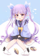 1girl araki495 blue_background blue_kimono blue_ribbon blush brown_eyes brown_footwear clothing commentary_request elf feet feet_apart female flying_sweatdrops footwear footwear_removed frilled_sleeves frills full_body general hair_ornament hair_ribbon highres japanese_clothes kimono knees_together knees_together_feet_apart kyoka_(princess_connect!) kyouka_(princess_connect!) legwear liku_0495 long_hair long_sleeves looking_at_viewer o parted_lips pointed_ears pointy_ears princess_connect! purple_hair revision ribbon ringlets robe safe sandals shadow shoes shoes_removed simple_background sitting sleeves_past_wrists socks soles solo tied_hair twin_tails twintails two-tone_background unworn_shoes very_long_hair wafuku white_background white_legwear white_socks wide_sleeves zouri 理紅 転んじゃったキョウカちゃん // 1021x1400 // 1.2MB
