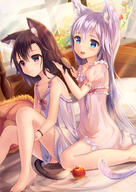 2girls <3 absurd_res absurdres animal_ears animal_humanoid animal_tail apple babydoll bangs barefoot bed blue_eyes blush brown_hair brush cat_ears cat_girl cat_humanoid cat_tail catgirl catperson chemise clothing curtains d duo dutch_angle ears feet felid felid_humanoid feline feline_humanoid female female_focus flower food frill frill_(anatomy) frills frilly frilly_clothing fruit furniture hair hair_brush hair_brushing hairbrush hand_in_hair hands_together heart heart-shaped_pupils heart_symbol hi_res high_resolution holding holding_brush holding_object humanoid indoors inside lingerie loli long_hair mammal mammal_humanoid mature membrane_(anatomy) membranous_frill multiple_females multiple_girls neck_ribbon negligee nightgown nightwear open_mouth original original_character pillow plant puffy_short_sleeves puffy_sleeves purple_eyes questionable ribbon ribbons safe sakura_ani sakura_hama short_hair short_sleeves silver_hair sitting sleeveless sleeveless_outfit smile solo symbol-shaped_pupils tag_e621 tagme tail transparent very_long_hair wariza window young オリジナル オリジナル3000users入り クロネちゃん ネグリジェ ブラッシング リリーちゃん 女の子 桜あに 桜あに@けもみみっ子本新刊 獣耳 目がハート 裸足 // 2514x3543 // 722.7KB