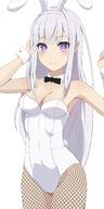 1girl absurdres animal_ears armpits bangs black_bow black_bowtie black_neckwear bow bowtie breasts bunny_ears bunny_tail camui1104 closed_mouth clothing commentary_request covered_navel cowboy_shot detached_collar emilia_(re_zero) emilia_(zero) eyebrows_visible_through_hair eyelashes fake_animal_ears fake_tail female fishnet_legwear fishnet_pantyhose fishnets highleg highleg_leotard highres leotard long_bangs long_hair looking_at_viewer medium_breasts na-suke pantyhose pixiv pixiv_32280692 pixiv_98141501 playboy_bunny pointed_ears pointy_ears purple_eyes rabbit_ears rabbit_tail re_zero_kara_hajimeru_isekai_seikatsu s safe sensitive simple_background sleeve_cuffs smile solo split_mouth strapless strapless_leotard tail violet_eyes white_background white_hair white_leotard zero_kara_hajimeru_isekai_seikatsu なーすけ_na-suke エミリア(リゼロ) ゼロから始める異世界生活 バニーエミリア バニーガール リゼロ リゼロ1000users入り // 1851x3685 // 857.1KB