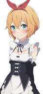 1girl absurdres apron arms_behind_back black_dress black_ribbon blush bow bow_hairband breasts camui1104 clothing collar detached_collar detached_sleeves dress female frilled_apron frilled_collar frills general green_eyes hair_between_eyes hair_bow hair_ornament hairband highres looking_at_viewer maid maid_apron na-suke neck_ribbon orange_hair petra_leyte re_zero_kara_hajimeru_isekai_seikatsu red_bow ribbon ribbon-trimmed_dress ribbon_trim roswaal_mansion_maid_uniform s short_hair simple_background small_breasts smile solo waist_apron white_apron white_background zero_kara_hajimeru_isekai_seikatsu なーすけ_na-suke ショートカット ゼロから始める異世界生活 ペトラ ペトラ・レイテ メイド リゼロ 衣装チェンジ // 1851x4014 // 805.5KB