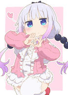 1girl atfbooru.ninja beads blue_eyes blush center_frills closed_mouth commentary_request dated dress female female_focus frills fully_clothed general hair_beads hair_ornament hairband heart heart_hands highres kanna_kamui kanna_kamui_(miss_kobayashi's_dragon_maid) kobayashi-san_chi_no_maid_dragon kobayashi-san_chi_no_maidragon lavender_hair legs legwear loli long_hair long_sleeves looking_at_viewer low_twintails miss_kobayashi's_dragon_maid outline purple_hair red_footwear samansa_ex shoes short_dress slit_pupils solo spoken_heart tabasa-ex thigh-highs thighhighs thighs twintails valentine's_day white_legwear white_outline white_thighhighs カンナカムイ(小林さんちのメイドラゴン) タバやん地獄変 ハッピーバレンタインの舞 バレンタインデー 小林さんちのメイドラゴン // 1240x1713 // 1.1MB