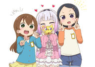 3girls atfbooru.ninja bear black_bow black_hair blue_shirt blush bow brown_hair buttons child closed_eyes commentary_request dated denim denim_shorts double_v dragon_girl dress female female_only frilled_dress frills fully_clothed general green_eyes hair_bow hair_ornament hair_tie hairclip happy headband heart highres holding iida_tomoko kanna_kamui kanna_kamui_(miss_kobayashi's_dragon_maid) kobayashi-san_chi_no_maid_dragon kobayashi-san_chi_no_maidragon loli long_hair looking_at_viewer makishima_hikari miss_kobayashi's_dragon_maid multiple_girls on_model open_mouth orange_shirt peace_sign pink_dress pink_hair purple_eyes samansa_ex shirt short_hair shorts simple_background skirt stuffed_animal stuffed_toy tabasa-ex teddy_bear translation_request v violet_eyes white_background white_shirt wholesome yellow_skirt younger_female かんなさんに人形を渡してドヤる填島ひかりさんと、飯田朋子さん練習 カンナカムイ(小林さんちのメイドラゴン) タバやん地獄変 ピースサイン 小林さんちのメイドラゴン // 1748x1240 // 1.2MB