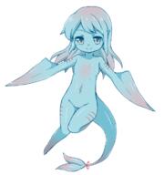 1_female 1girl animal_ears animal_tail bangs blue_eyes blue_hair blue_sclera blue_skin closed_mouth colored_pupils colored_sclera colored_skin commentary_request ears eyebrows eyebrows_visible_through_hair female filet_(kai_himo) fins fish_girl fish_tail flat_chest full_body gills kai_himo kamaboko_(mato225) long_hair looking_at_viewer mature mermaid monster_girl mythical no_feet no_hands no_nipples no_pussy nude original pov red_pupils safe shark_girl simple_background smile solo tail thigh_gap white_background // 712x760 // 182.5KB