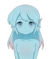 1_female 1girl animal_ears blue_eyes blue_hair blue_sclera blue_skin breasts closed_mouth colored_pupils colored_sclera ears expressionless female filet_(kai_himo) fish_girl_(kai_himo) gills gradient_hair head_fins kai_himo looking_at_viewer mature monster_girl multicolored_hair nude original pink_hair pov red_pupils safe simple_background small_breasts solo tail upper_body white_background // 485x571 // 94.7KB